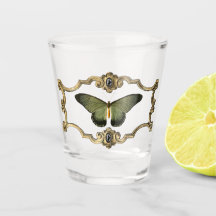 Schwarzer und grüner Schmetterling