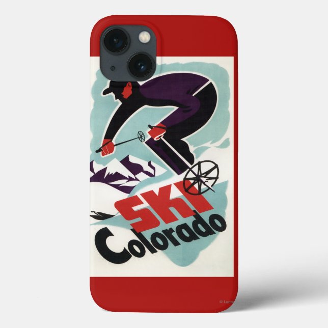Schwarzer und lila gekleideter Skier Case-Mate iPhone Hülle (Rückseite)