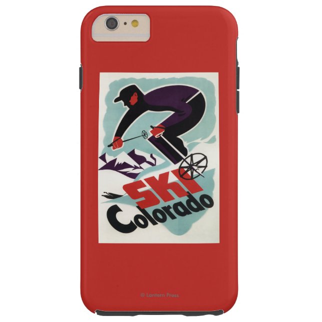 Schwarzer und lila gekleideter Skier Case-Mate iPhone Hülle (Rückseite)