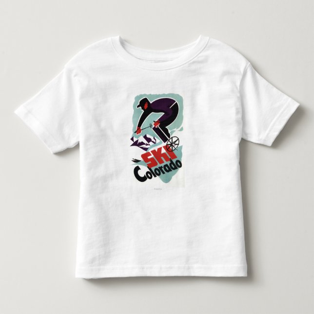Schwarzer und lila gekleideter Skier Kleinkind T-shirt (Vorderseite)