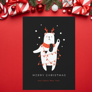 Schwarzer und Niedlicher Bär Weihnachten