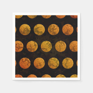 Schwarzer und orangefarbener Polka-Punkt Serviette
