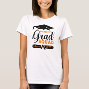Schwarzer und orangefarbener Text für Frauen Wei T-Shirt