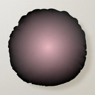 Schwarzer und rosa radialer Farbverlauf Rundes Kissen
