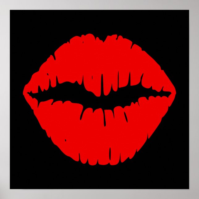 Schwarzer und roter Lipstick Poster (Vorne)