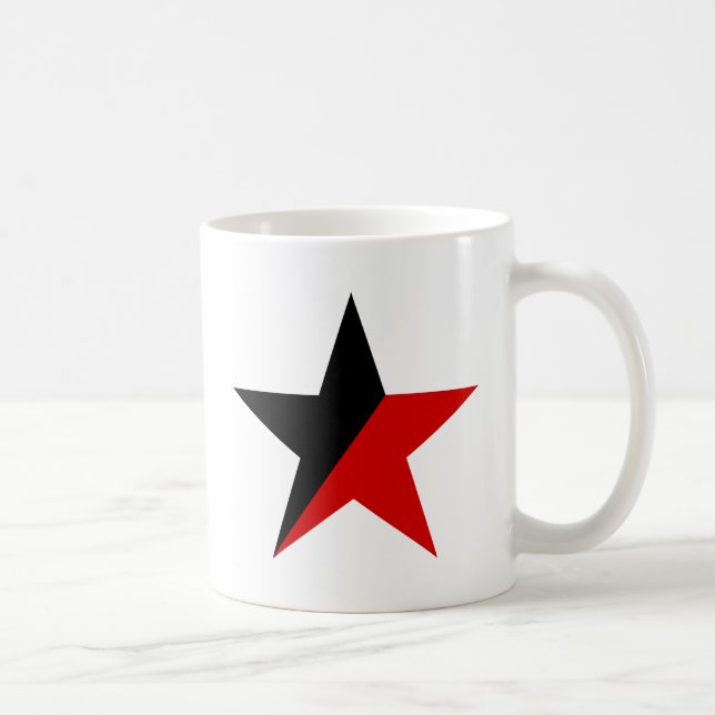 Schwarzer und roter Stern Anarcho-Syndikalismus Kaffeetasse (Rechts)