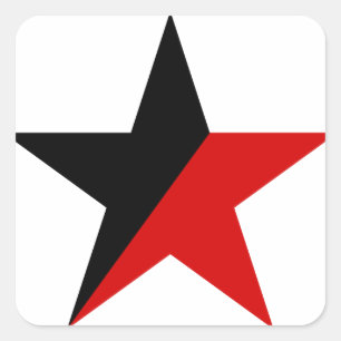 Schwarzer und roter Stern Anarcho-Syndikalismus Quadratischer Aufkleber