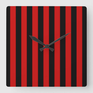 Schwarzer und roter Streifen Quadratische Wanduhr