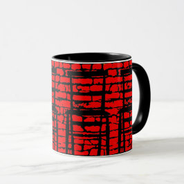 Schwarzer und roter Ziegelstein-Wand-Tasse Tasse