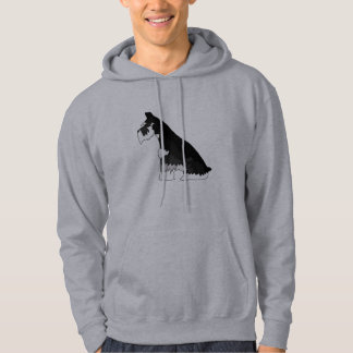 Schwarzer und silberner Schnauzer Hoodie