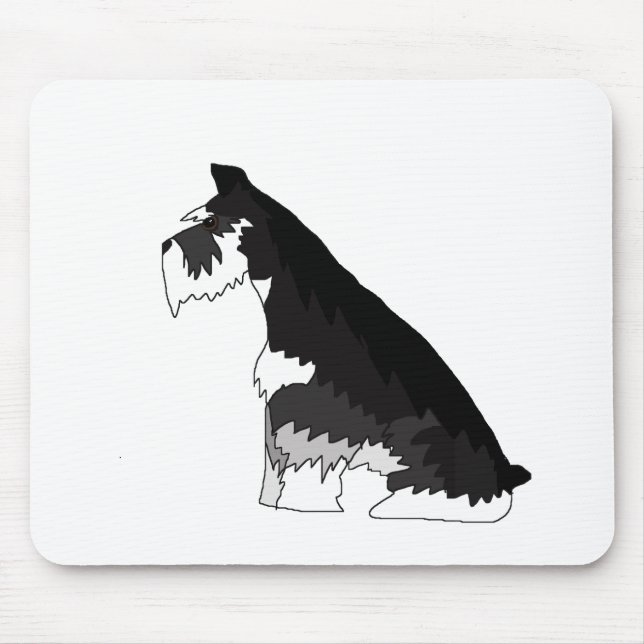 Schwarzer und silberner Schnauzer Mousepad (Vorne)