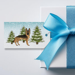 Schwarzer und Tan Deutscher Schäferhund Hund Blue Geschenkanhänger