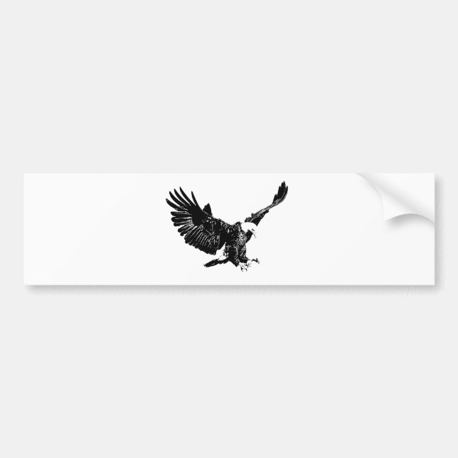 Schwarzer und weißer Adler Autoaufkleber (Vorne)
