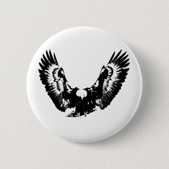 Schwarzer und weißer Adler Button (Vorderseite)