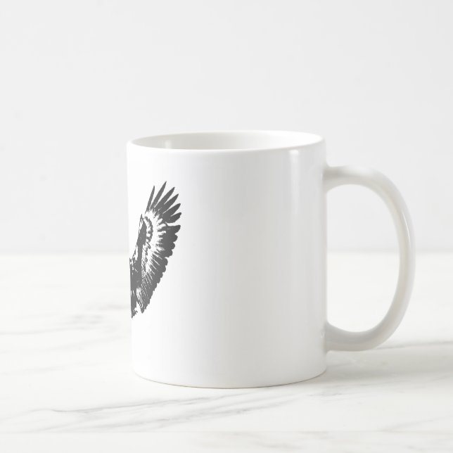 Schwarzer und weißer Adler Kaffeetasse (Rechts)
