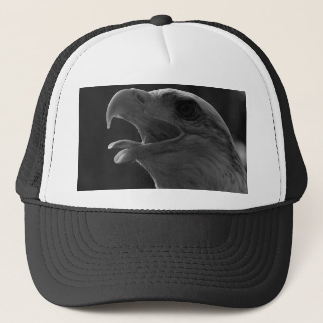 Schwarzer und weißer Adler Truckerkappe (Vorderseite)