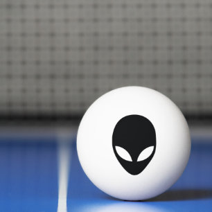 Schwarzer und Weißer Außerirdischer Kopf Tischtennisball