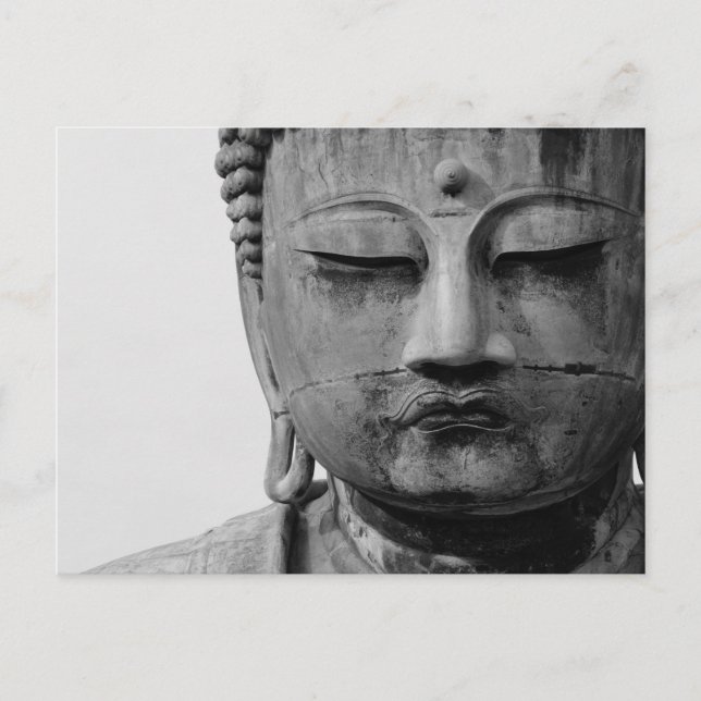 Schwarzer und weißer Buddha Postkarte (Vorderseite)