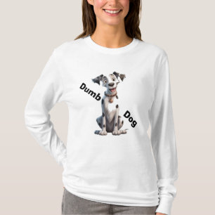 Schwarzer und weißer Gepunkteter Hund, Big Eyes "D T-Shirt