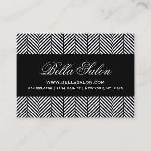 Schwarzer und weißer Herringbone Visitenkarte
