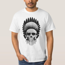 Schwarzer und weißer Indischer Schädel T-Shirt