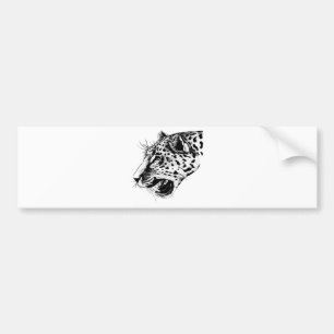 Schwarzer und weißer Leopard Autoaufkleber
