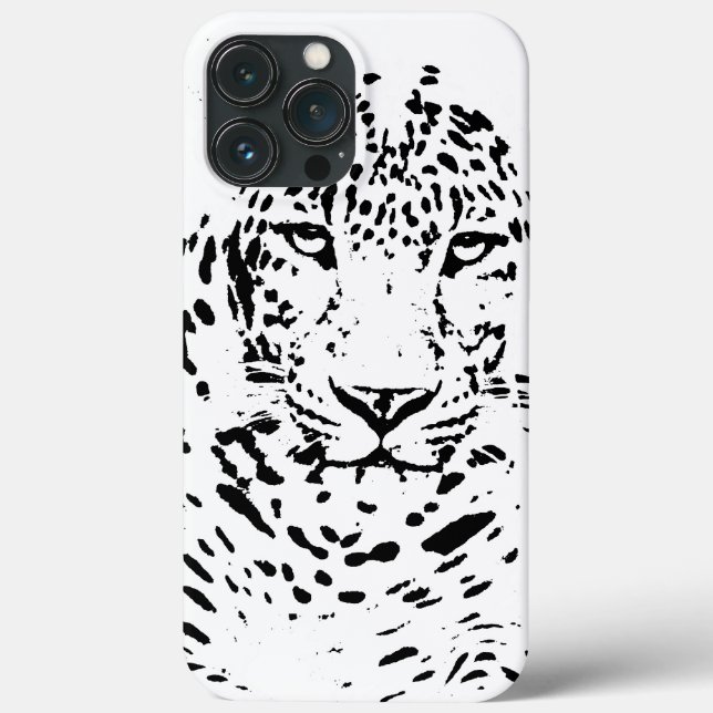 Schwarzer und weißer Leopard Case-Mate iPhone Hülle (Rückseite)