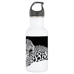 Schwarzer und weißer Leopard Trinkflasche