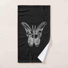Schwarzer und weißer Luna-Schmetterling Handtuch