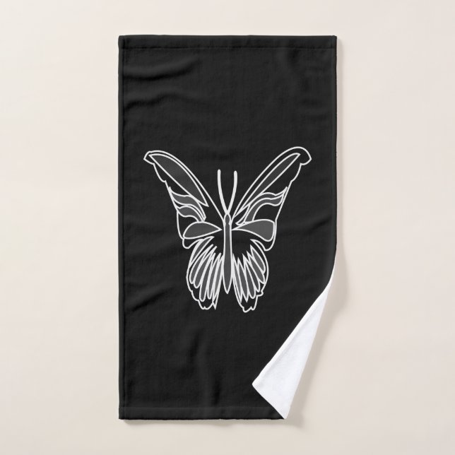 Schwarzer und weißer Luna-Schmetterling Handtuch (Handtuch)