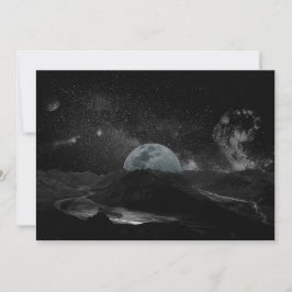 Schwarzer und weißer Mond Night Sky Galaxy Pos Einladung