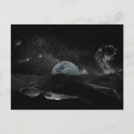 Schwarzer und weißer Mond Night Sky Galaxy Pos Postkarte