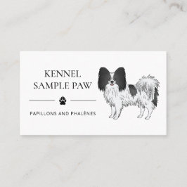 Schwarzer und weißer Papillenhund - Hundehund Visitenkarte