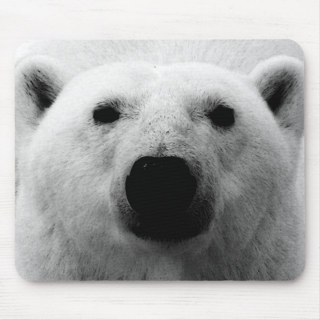 Schwarzer und weißer Polar Mousepad (Vorne)