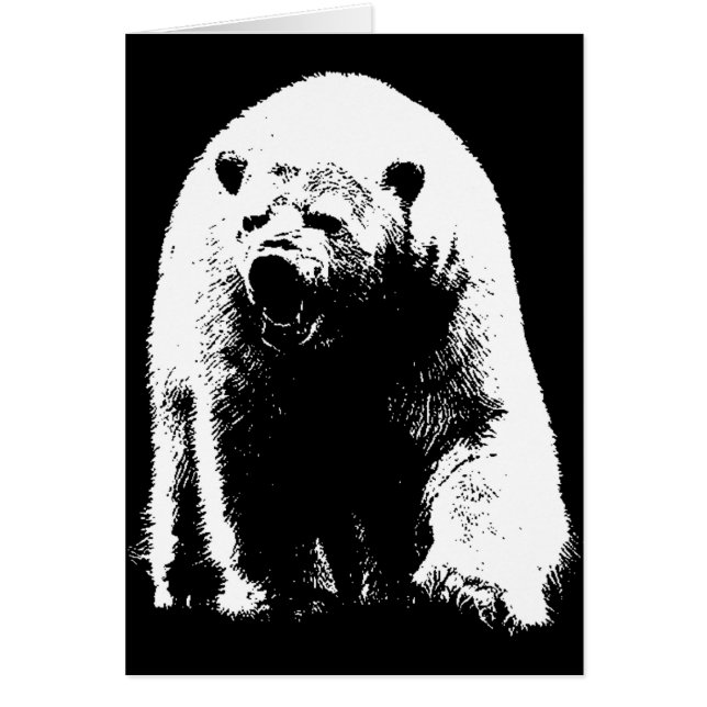 Schwarzer und weißer Pop Art Polar Bär (Vorne)