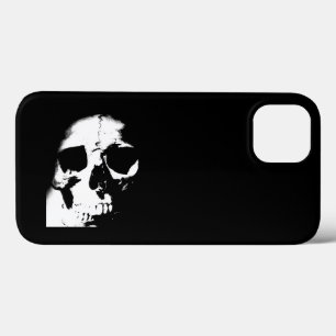 Schwarzer und weißer Schädel iPhone 13 Hülle