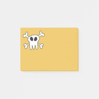Schwarzer und weißer Schädel Post-it Klebezettel