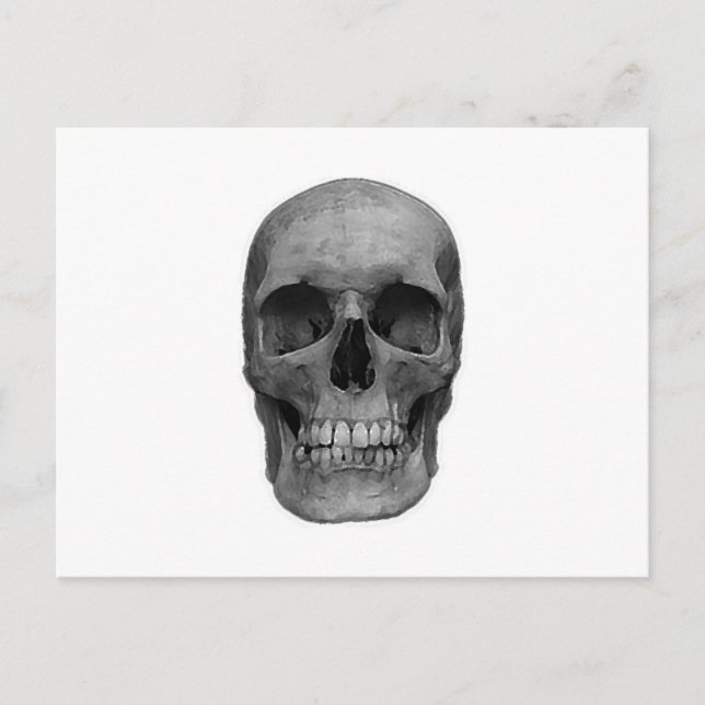 Schwarzer und weißer Schädel Postkarte (Vorderseite)