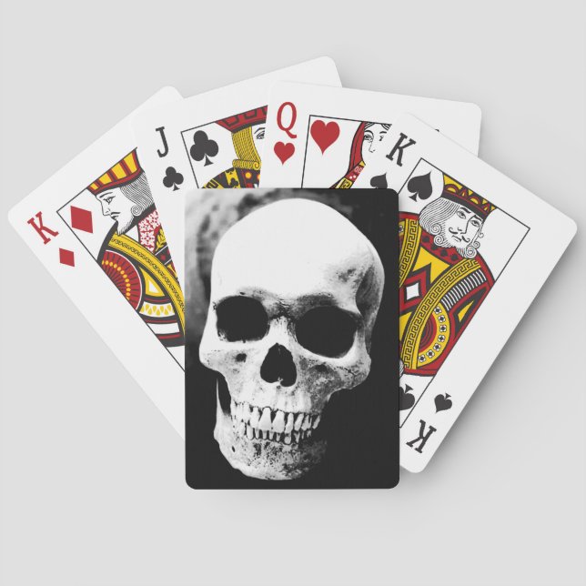 Schwarzer und weißer Schädel Spielkarten (Rückseite)