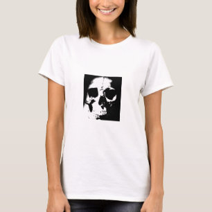 Schwarzer und weißer Schädel T-Shirt