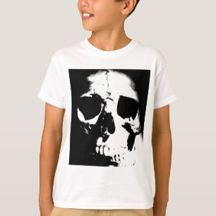 Schwarzer und weißer Schädel T-Shirt