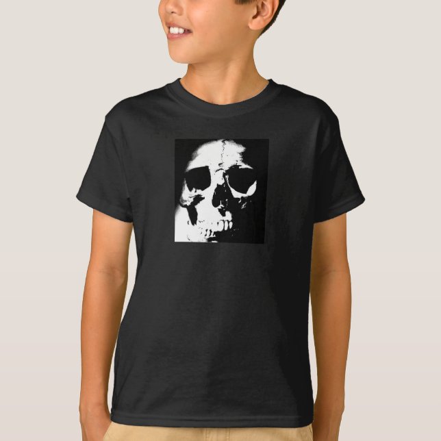Schwarzer und weißer Schädel T-Shirt (Vorderseite)