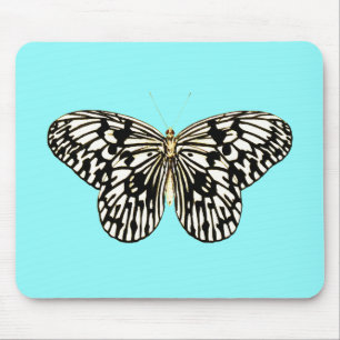 Schwarzer und weißer Schmetterling, türkischer Hin Mousepad
