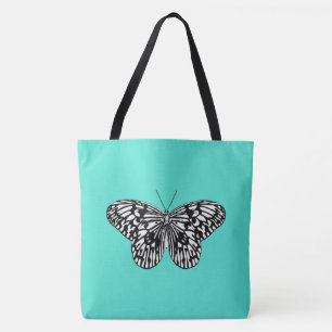Schwarzer und weißer Schmetterling, türkischer Hin Tasche