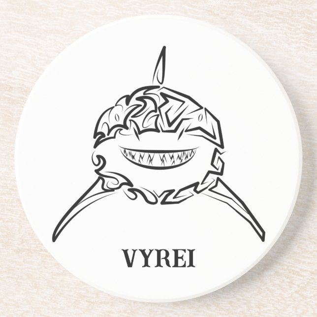 Schwarzer und weißer Stamm Großer Weißer Hai Getränkeuntersetzer (Vorne)