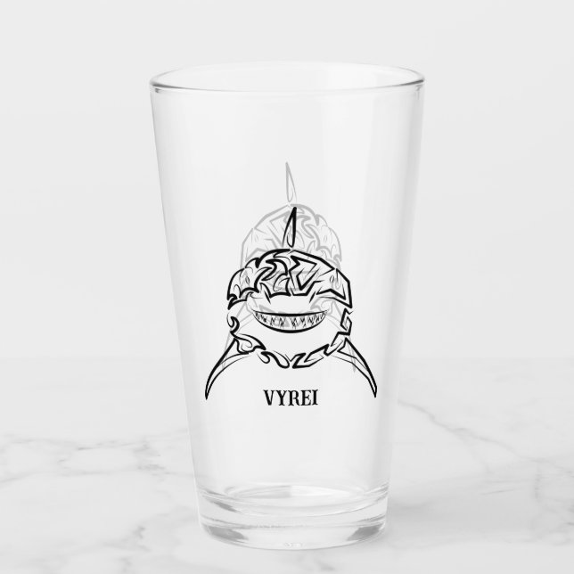 Schwarzer und weißer Stamm Großer Weißer Hai Glas (Vorderseite)