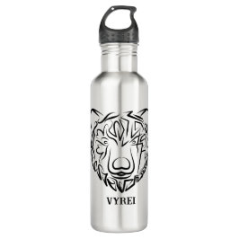 Schwarzer und weißer Stammbär Edelstahlflasche