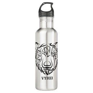 Schwarzer und weißer Stammbär Edelstahlflasche