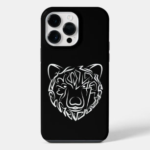 Schwarzer und weißer Stammbär iPhone 14 Pro Max Hülle