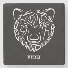 Schwarzer und weißer Stammbär Steinuntersetzer